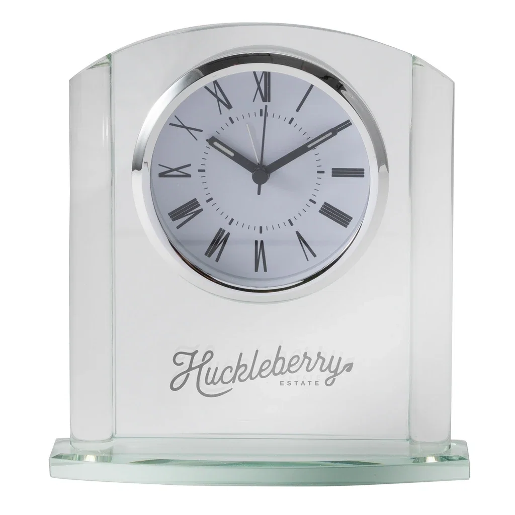 Arch Glass Desk Clock — Clear — view 3