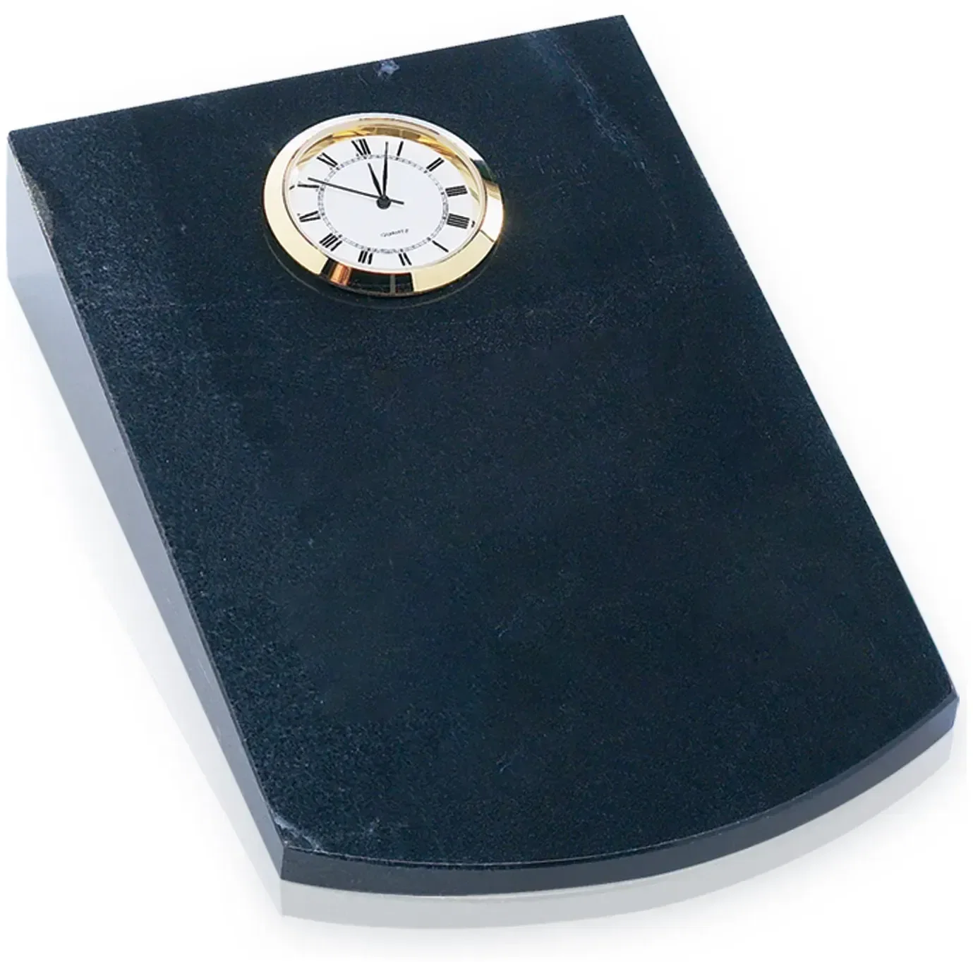 Arched Wedge Black Marble Clock — view 2