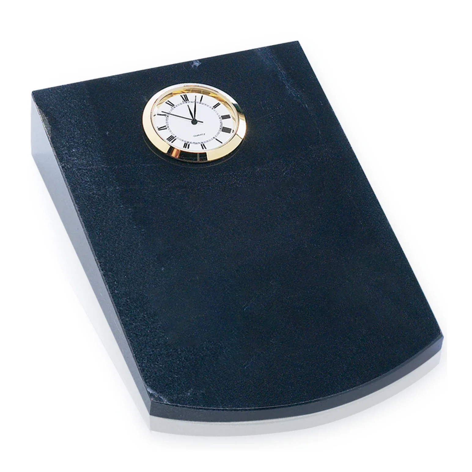 Arched Wedge Black Marble Clock — view 4