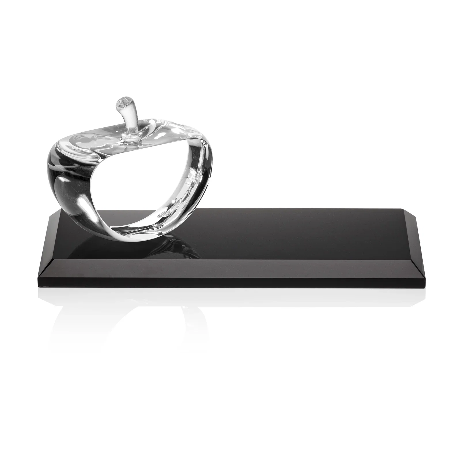 Personalized Optical Crystal Apple Award With Decoration on Base and Apple, desk awards for graduation ceremonies