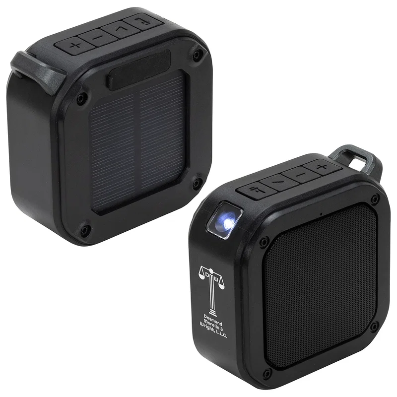 Aria Solar-Powered Speaker in use poolside, lifestyle shot