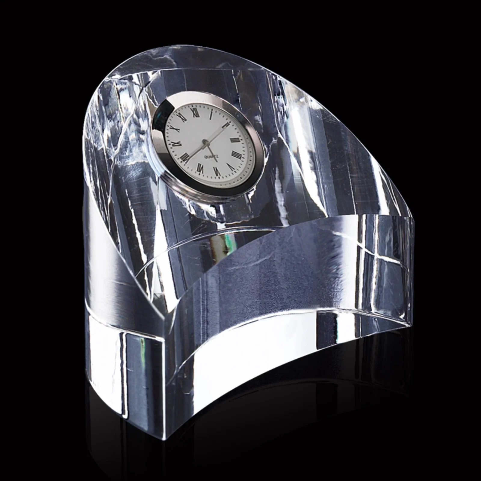 Custom Optical Crystal Ariel Clock — view 2