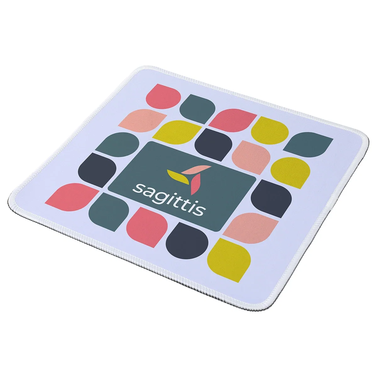 Angled view of the promotional Arista dye sublimated mouse pad