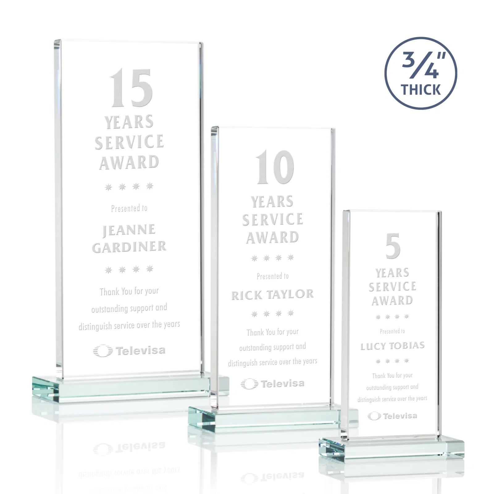 Custom Starfire Crystal Upright Award, Ready to Display Out of the Box, awards for employee recognition