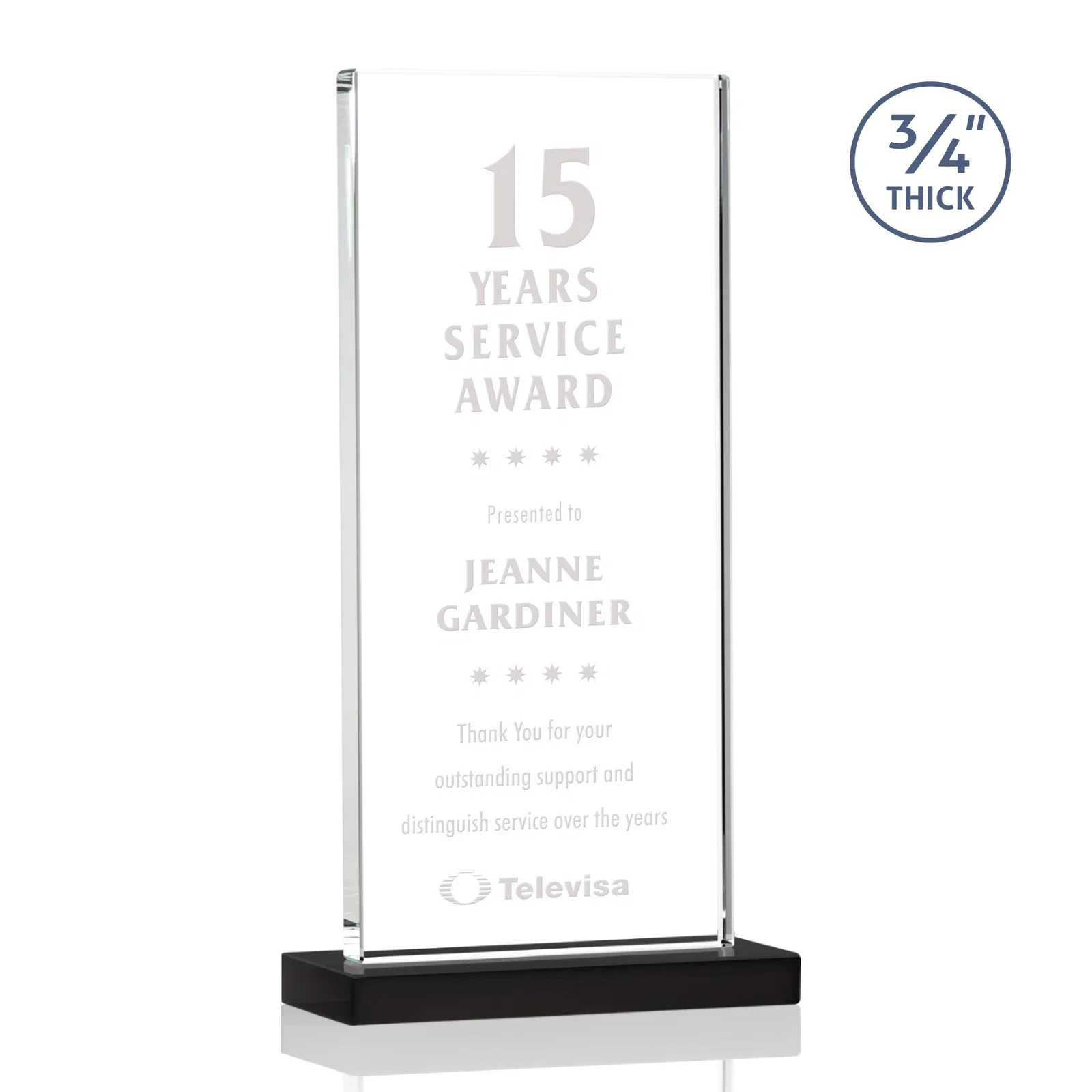 Personalized Starfire Crystal Upright Award, Ready to Display Out of the Box, awards for sales achievement awards