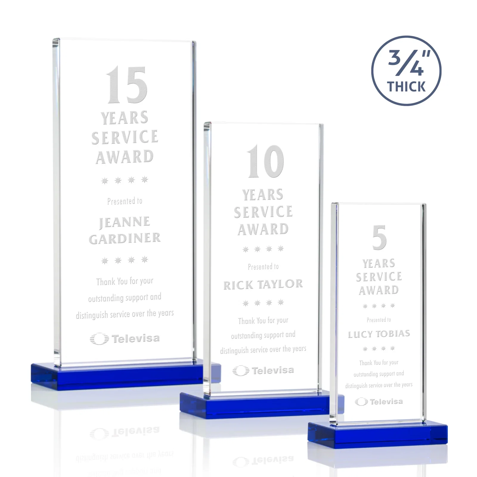 Personalized Starfire Crystal Upright Award, Ready to Display Out of the Box, awards for retirement presentations