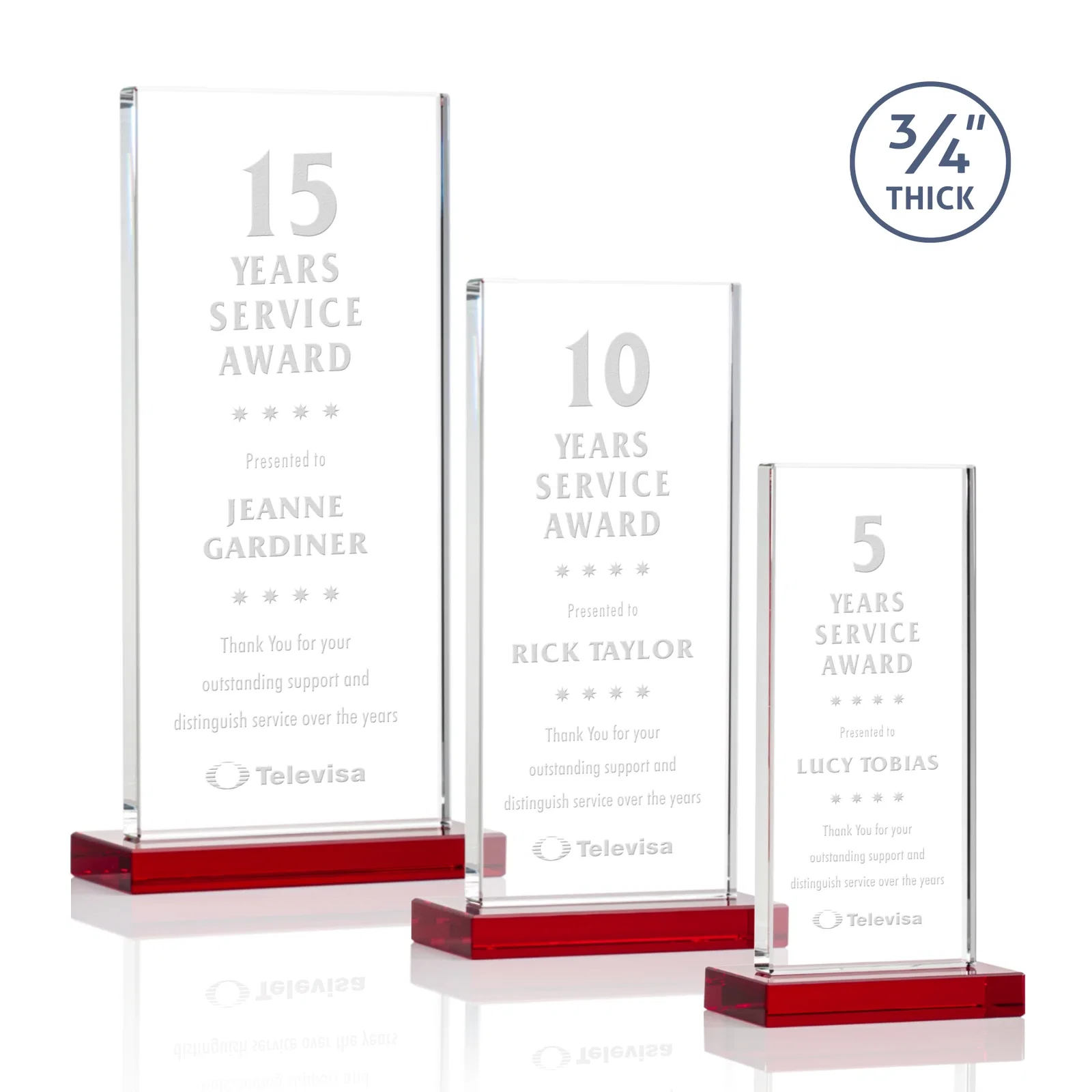 Personalized Starfire Crystal Upright Award, Ready to Display Out of the Box, awards for safety achievement programs