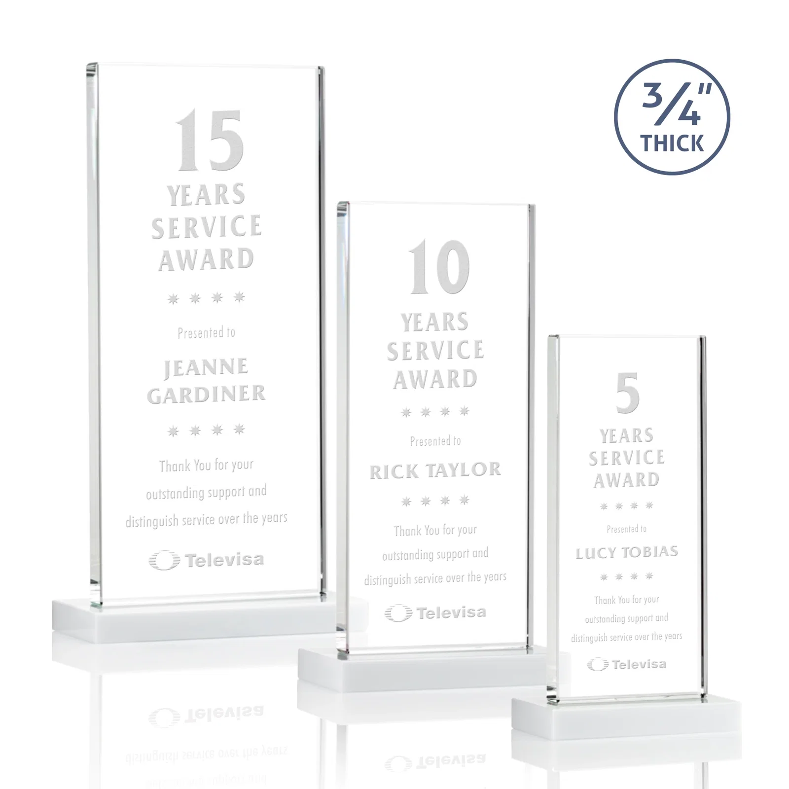 Promotional Starfire Crystal Upright Award, Ready to Display Out of the Box, awards for retirement presentations