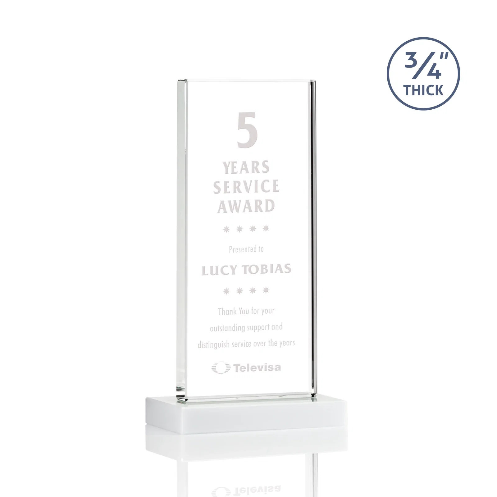 Promotional Starfire Crystal Upright Award, Ready to Display Out of the Box, awards for team milestone celebrations