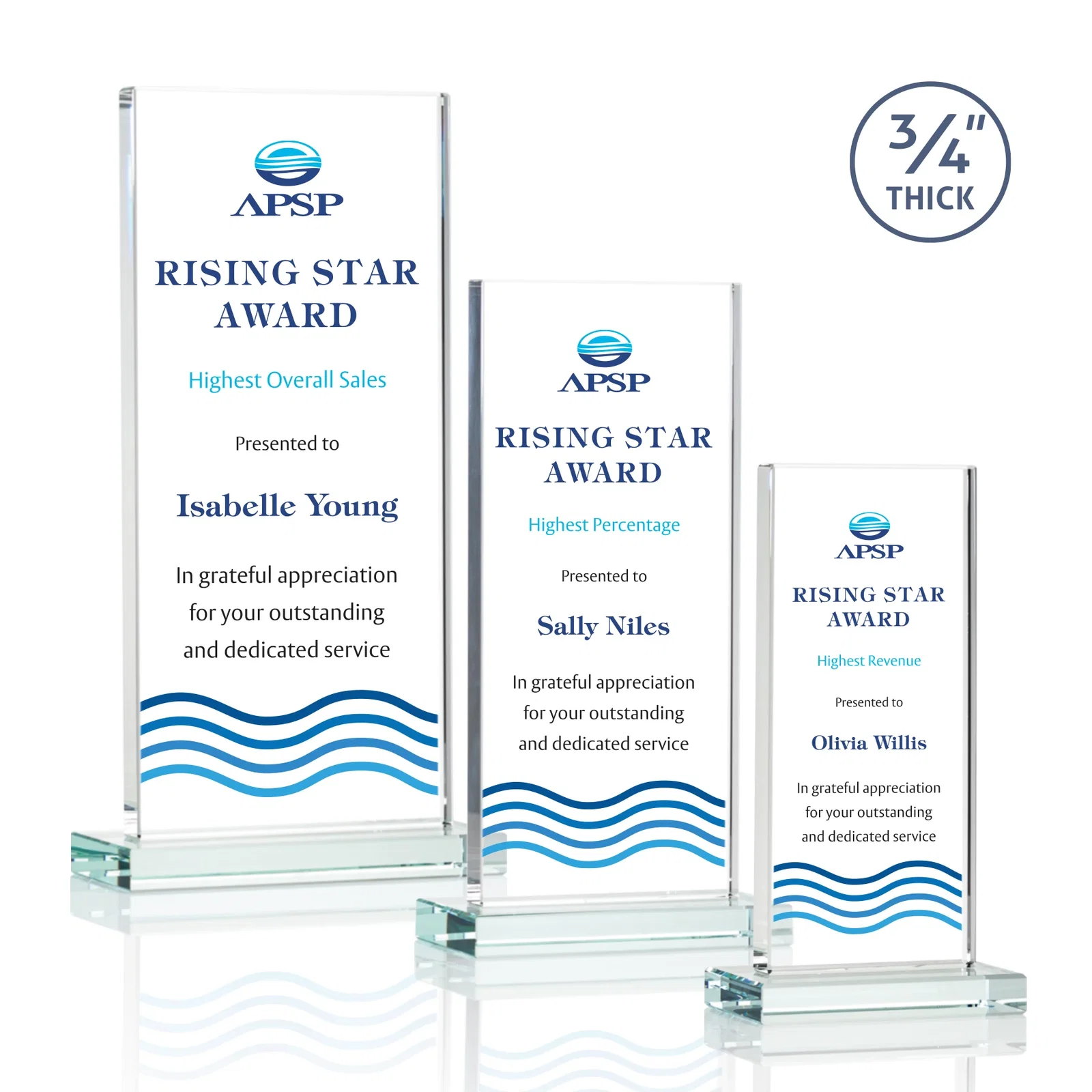 Promotional Starfire Crystal Upright Award, Ready to Display Out of the Box, awards for safety achievement programs