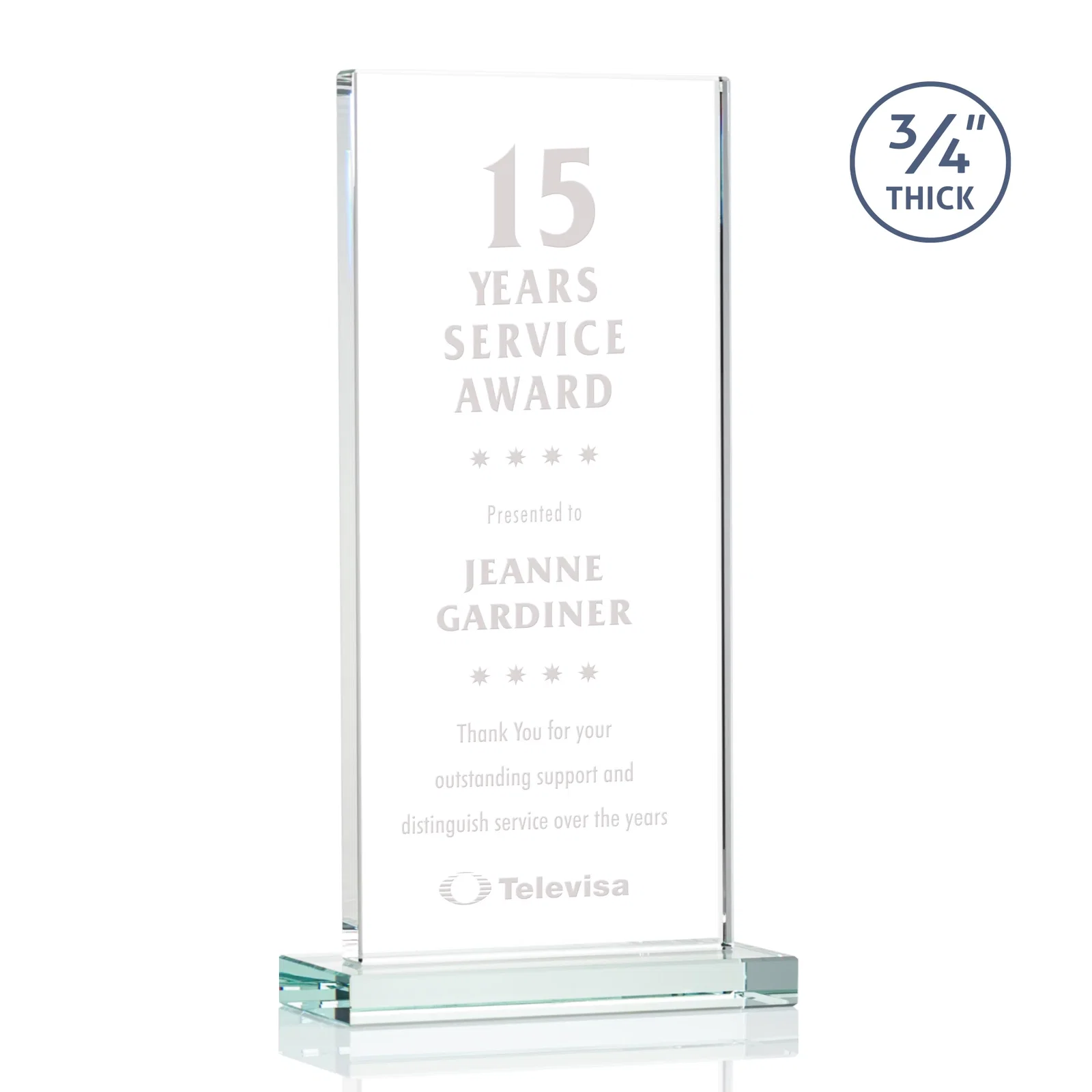Custom Starfire Crystal Upright Award, Ready to Display Out of the Box, awards for sales achievement awards
