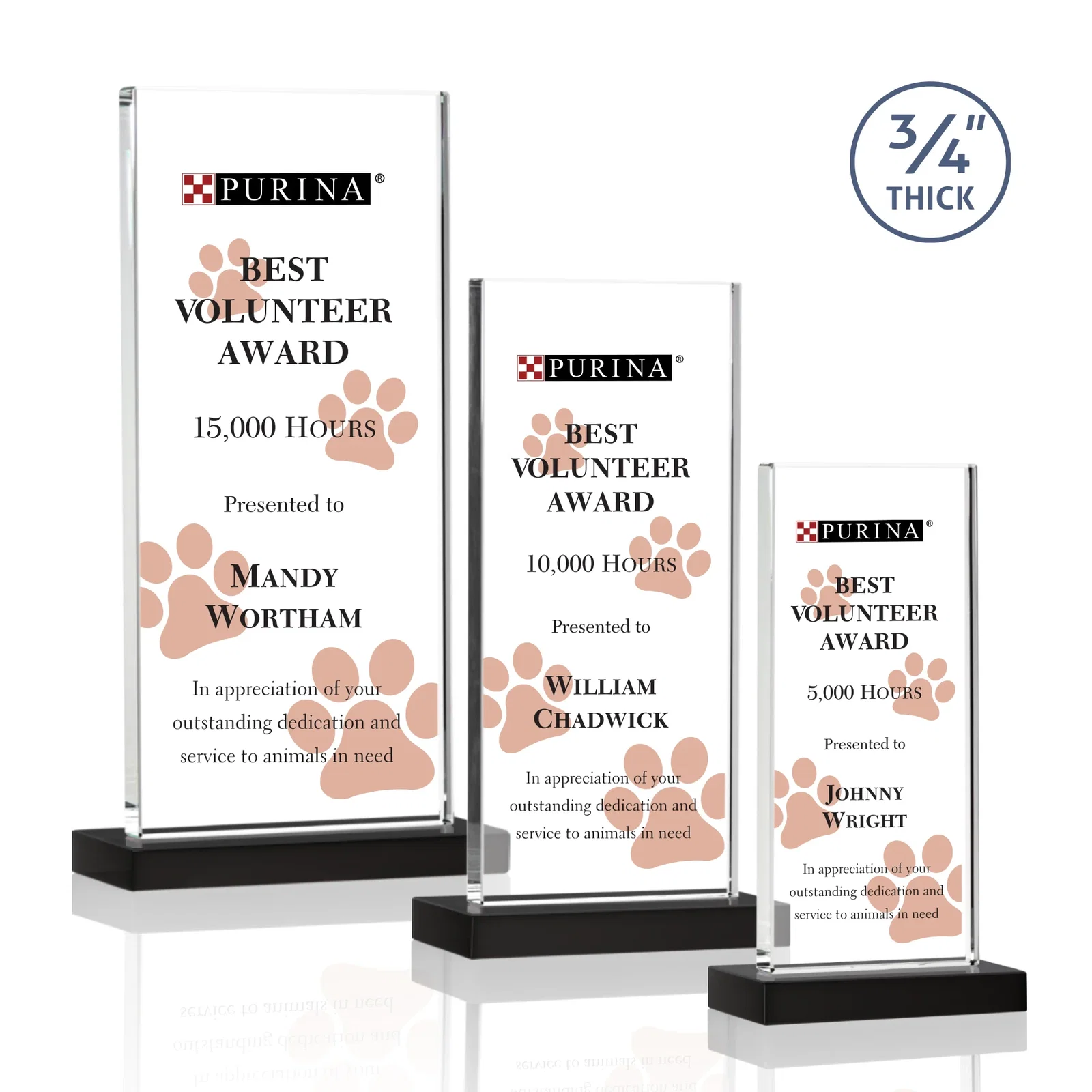 Branded Starfire Crystal Upright Award, Ready to Display Out of the Box, awards for safety achievement programs