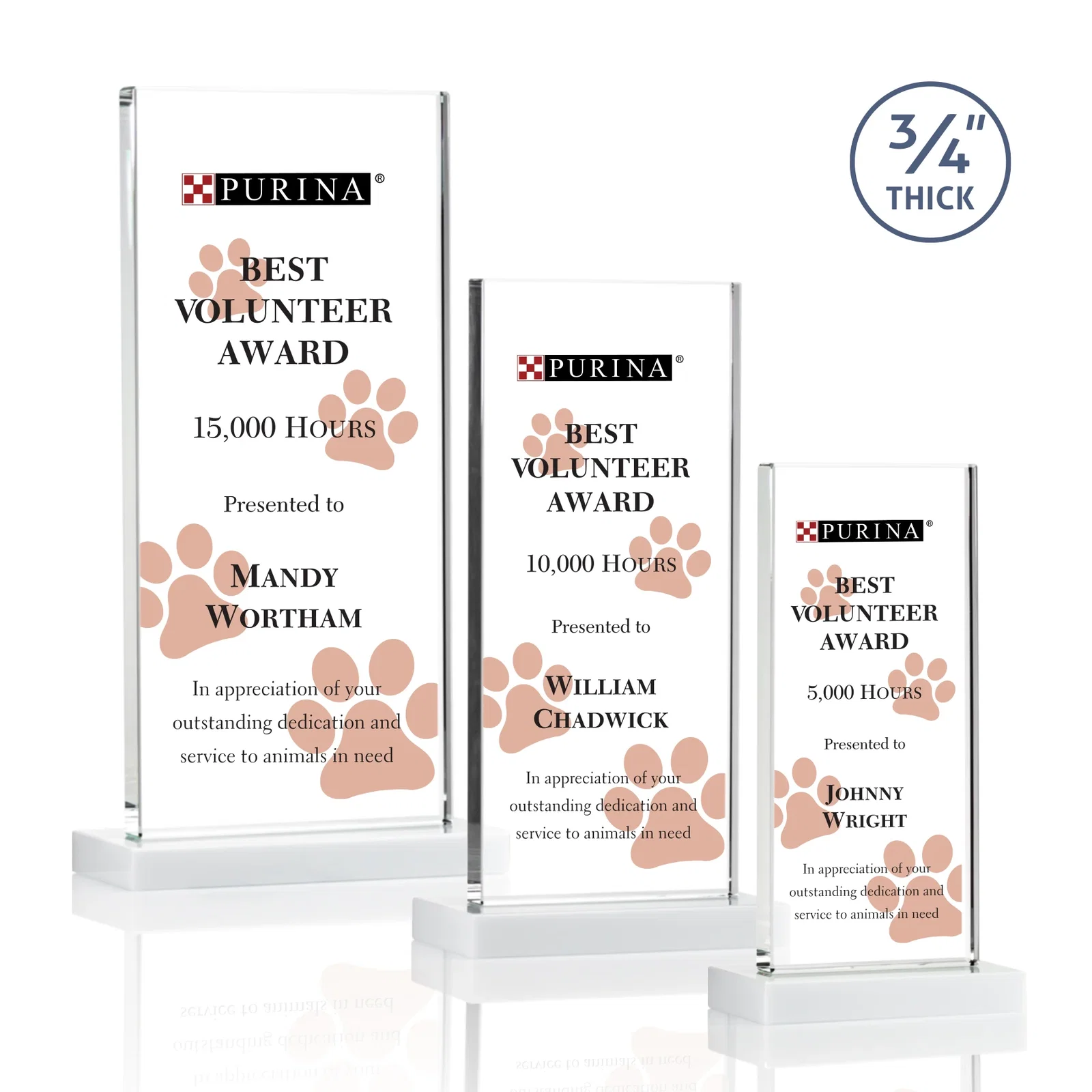 Customized Starfire Crystal Upright Award, Ready to Display Out of the Box, awards for employee recognition