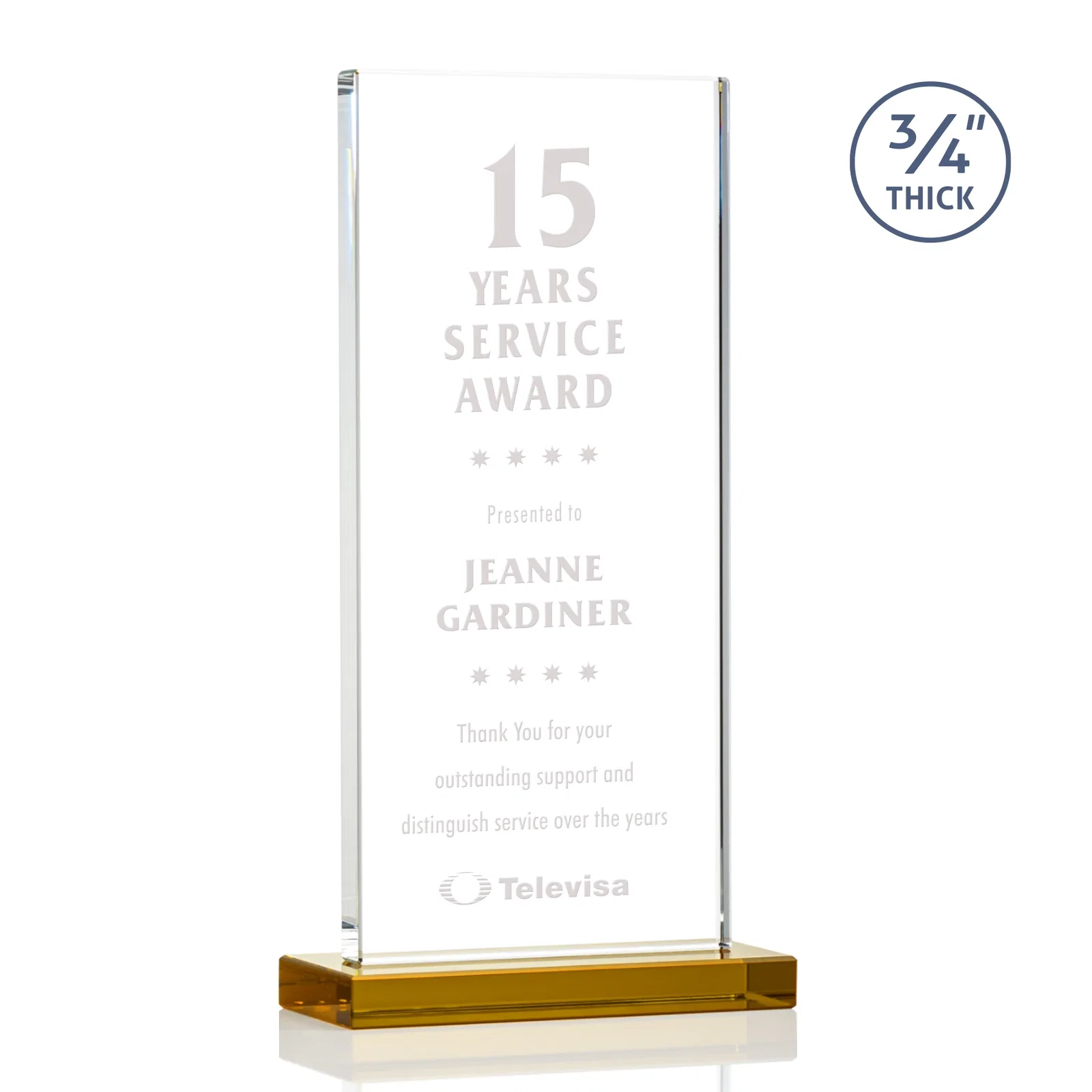Custom Starfire Crystal Upright Award, Ready to Display Out of the Box, awards for graduation ceremonies