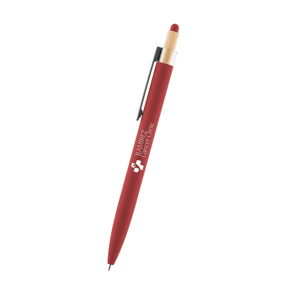 Clip fitted just below the stylus end