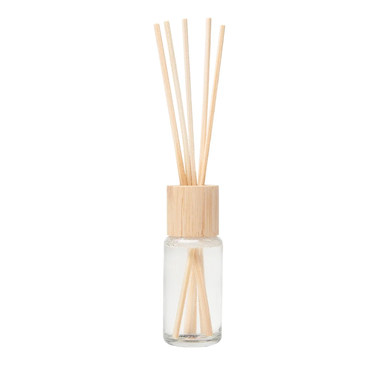 Reed sticks fanning out from the narrow bottle neck