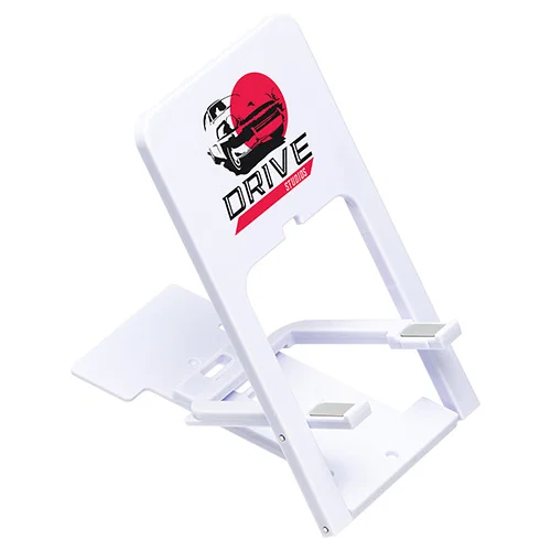 Close-up of the Arris phone stand branded imprint on the base