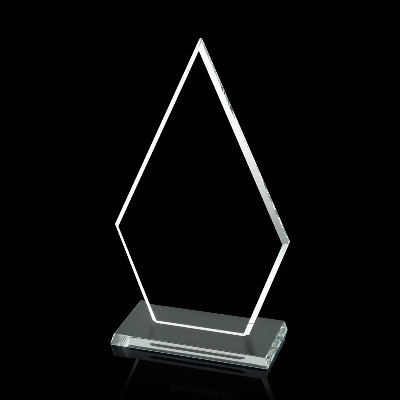 Custom Starfire or Jade Glass Arrowhead Award With a Matching Beveled Base for company anniversary events