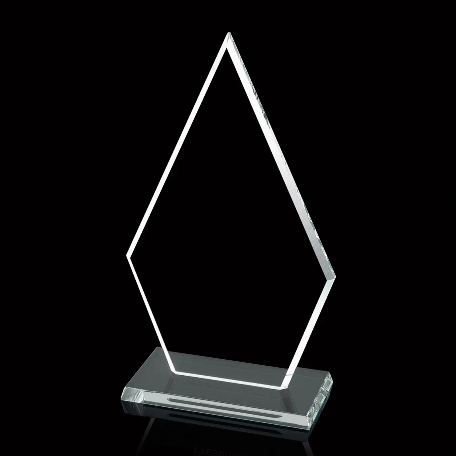 Personalized Starfire or Jade Glass Arrowhead Award With a Matching Beveled Base for employee recognition
