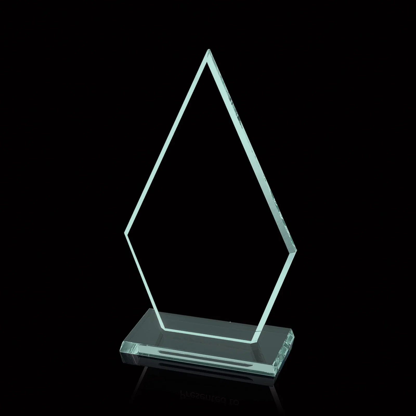 Custom Starfire or Jade Glass Arrowhead Award With a Matching Beveled Base for graduation ceremonies