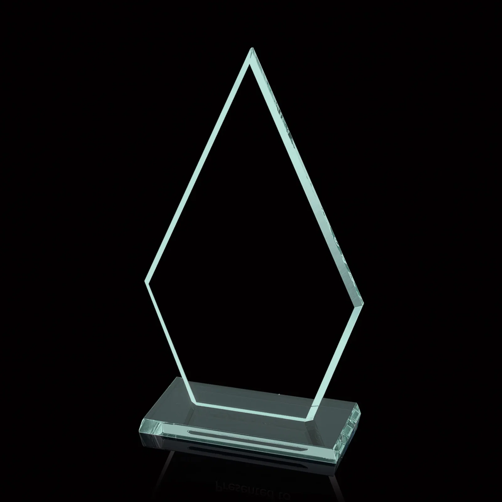 Custom Starfire or Jade Glass Arrowhead Award With a Matching Beveled Base for safety achievement programs