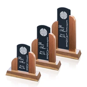 Grey Glass Award Framed by Black Walnut Uprights
