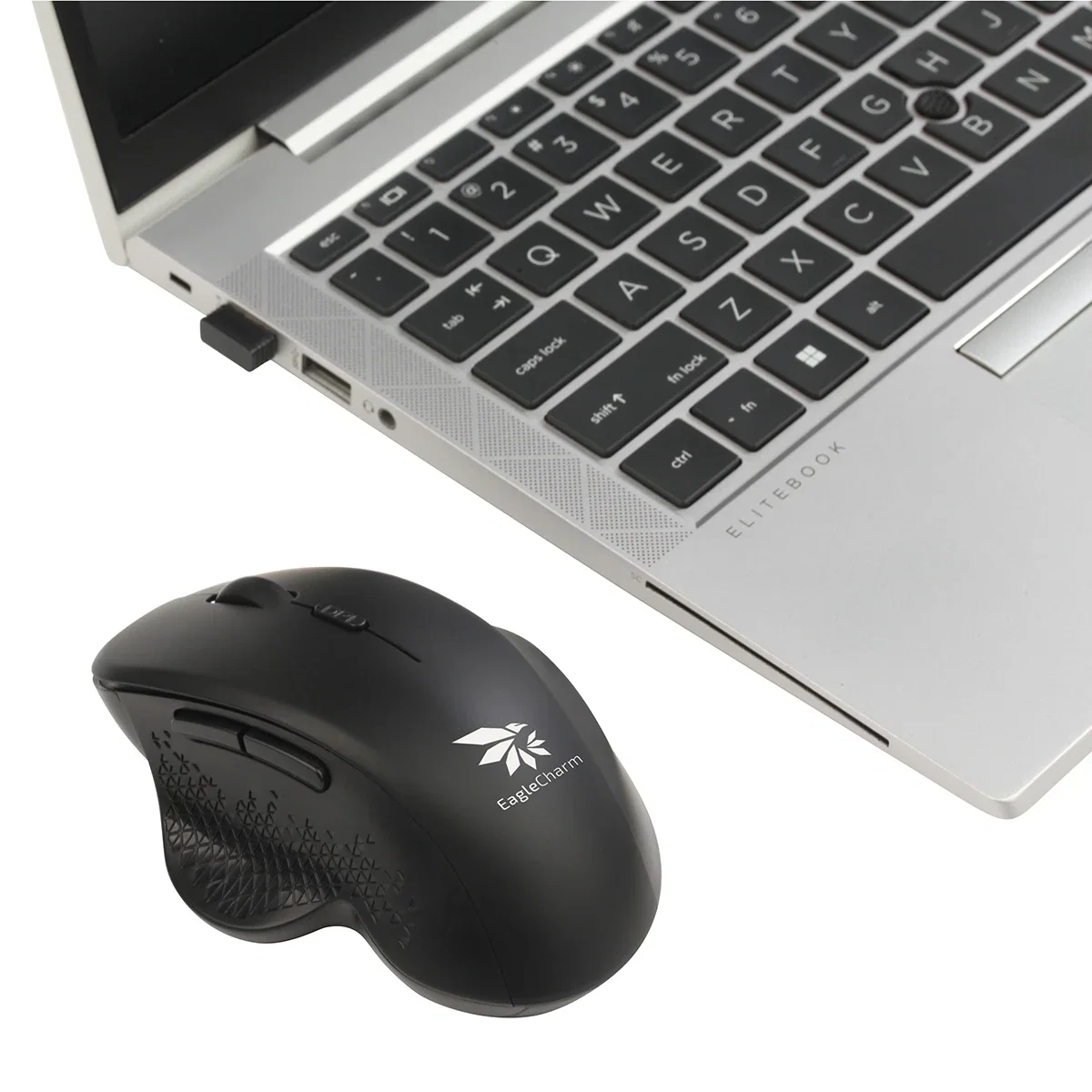 Side profile of the Ascent Wireless Mouse showing its ergonomic contour