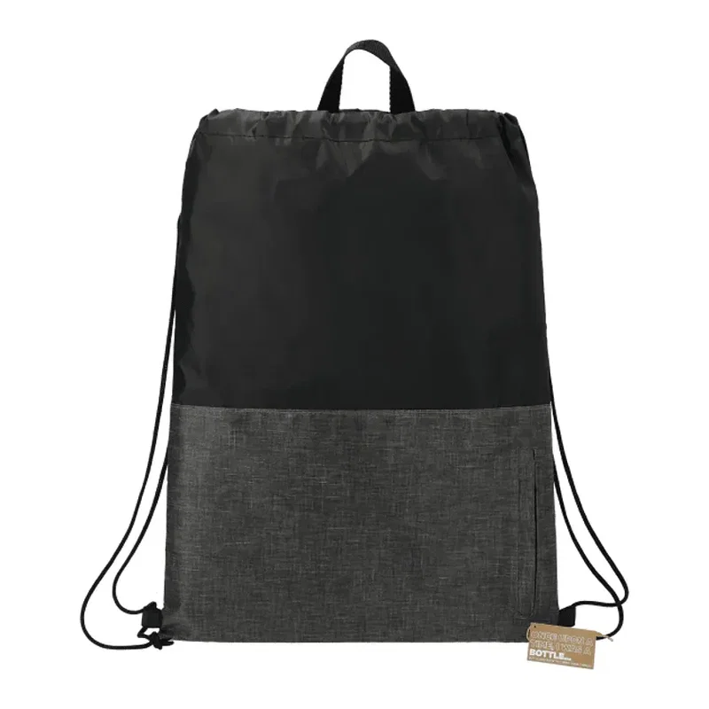 Ash Zippered Recycled Drawstring Bag — view 2