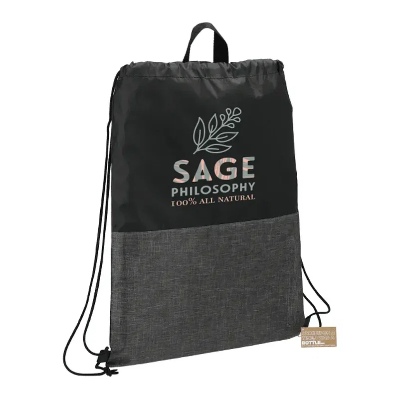 Ash Zippered Recycled Drawstring Bag — view 3