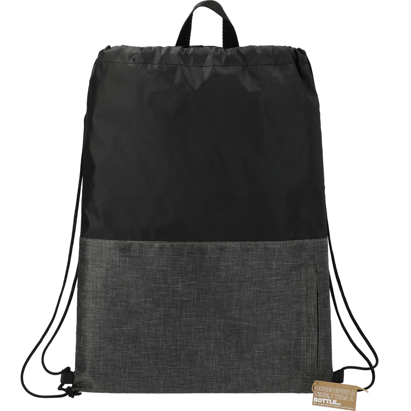 Ash Zippered Recycled Drawstring Bag — view 6
