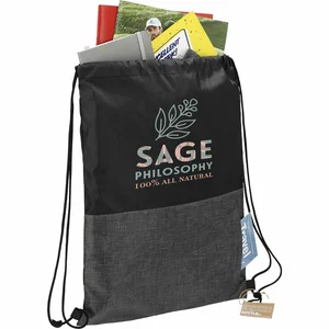 Ash Zippered Recycled Drawstring Bag