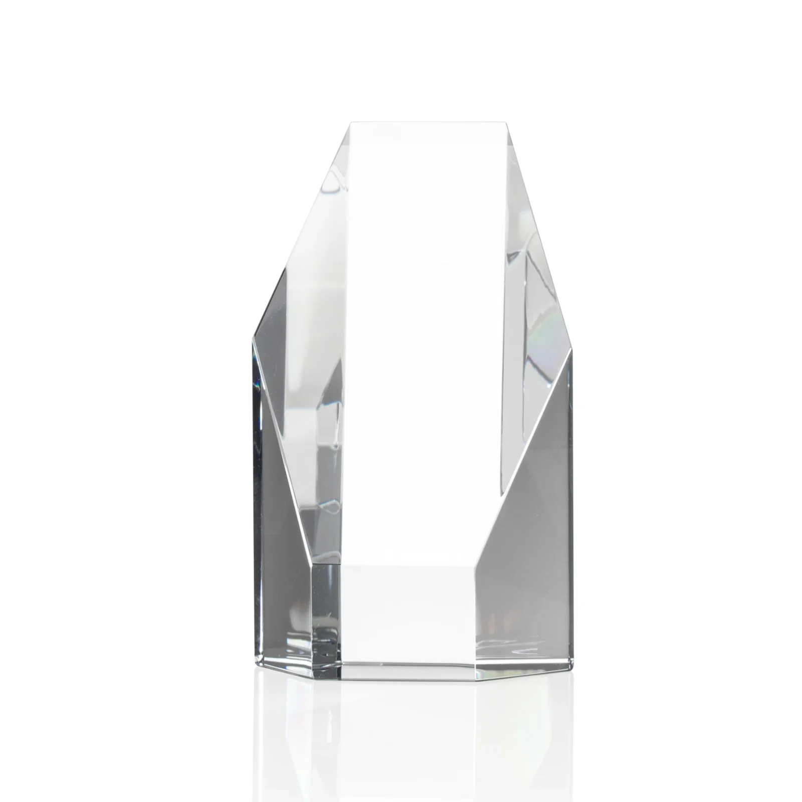 Custom Optical Crystal Polygon Tower Award With Slant Top for safety achievement programs