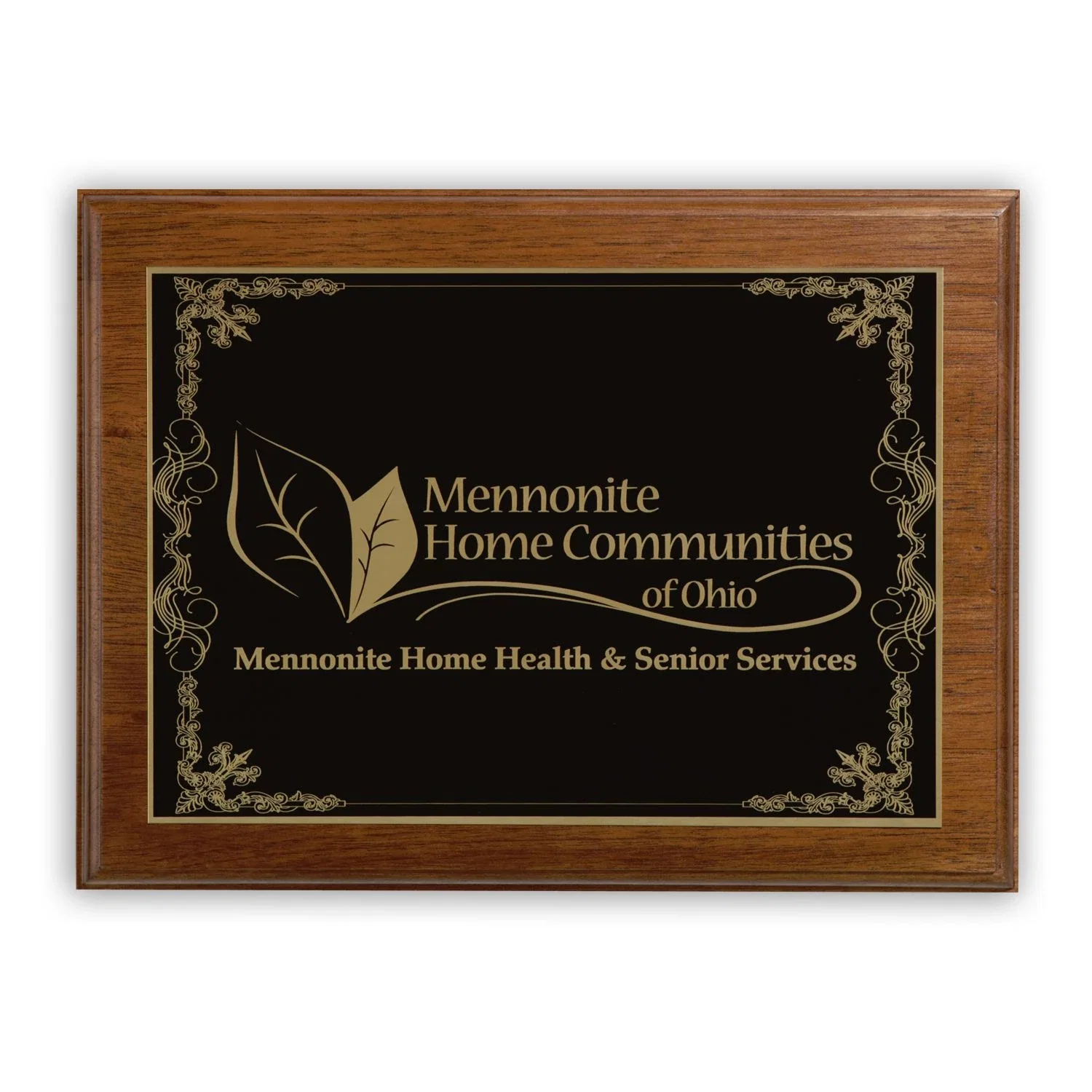 Personalized Ashford Large Plaque Award — Walnut — view 2
