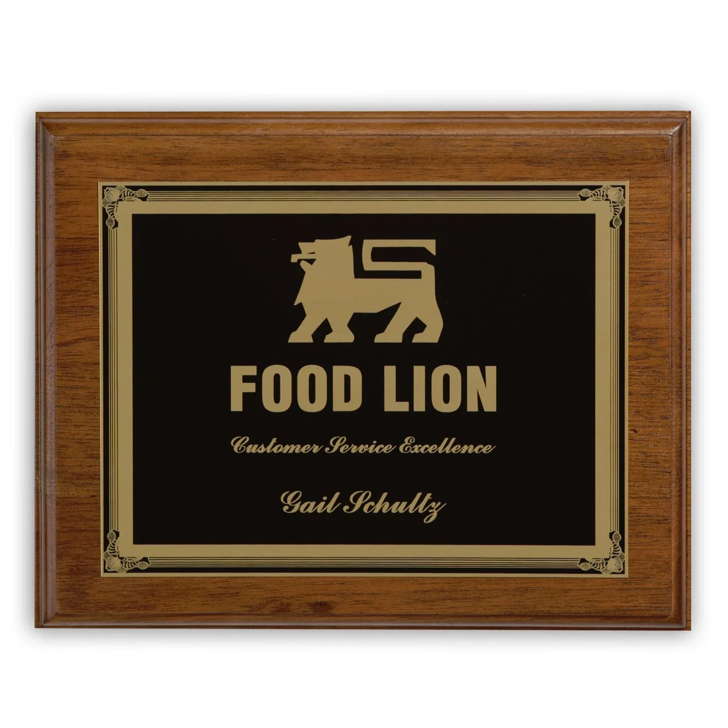 Personalized Ashford Medium Plaque Award — Walnut — view 2