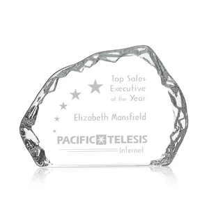 Optical Crystal Iceberg Award with Staggered Edge - Aspen