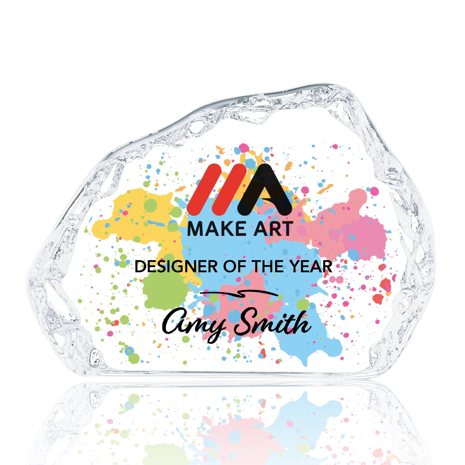 Custom Optical Crystal Iceberg Award with Staggered Edge - Aspen, awards for corporate award ceremonies