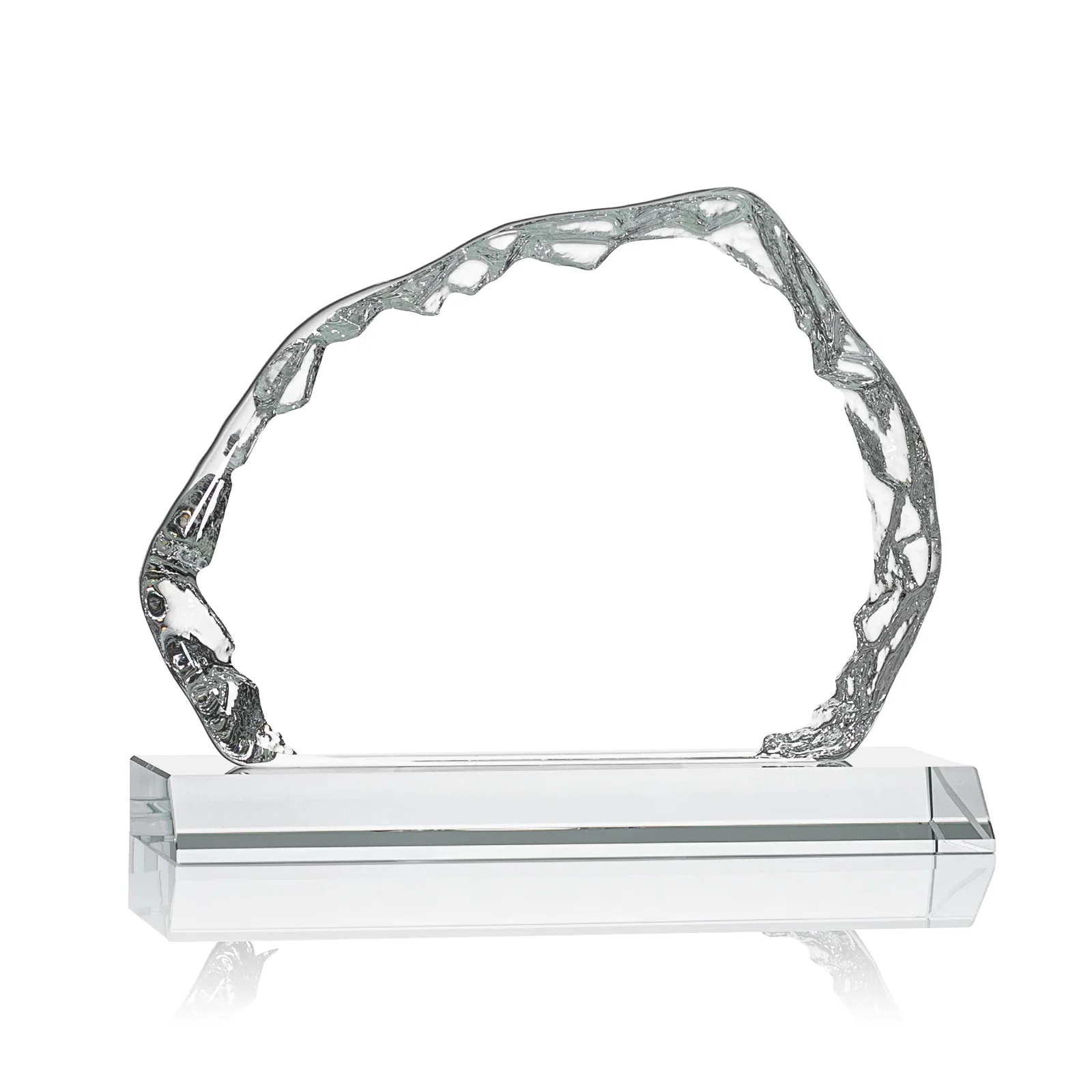Personalized Optical Crystal Iceberg Award on Mitered Color Base - Aspen, awards for graduation ceremonies
