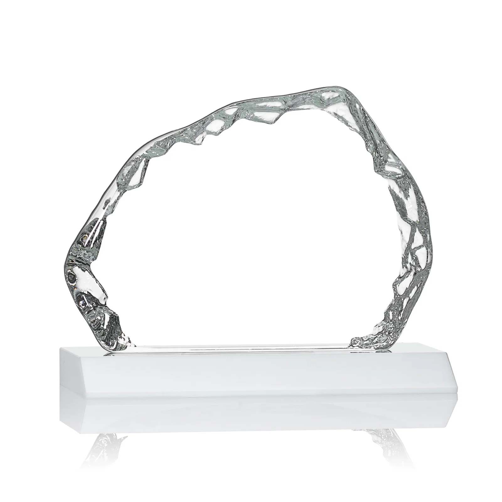Promotional Optical Crystal Iceberg Award on Mitered Color Base - Aspen, awards for employee recognition