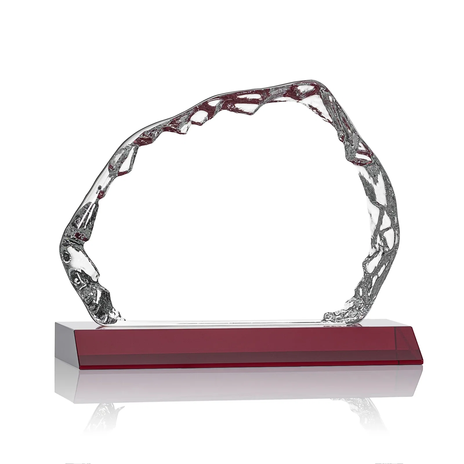 Promotional Optical Crystal Iceberg Award on Mitered Color Base - Aspen, awards for service anniversary gifts