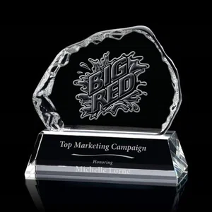 Optical Crystal Iceberg Award With a 5 x 3.75 Back Etch