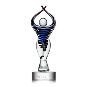 Glass Figure Award With Tall Narrow Silhouette