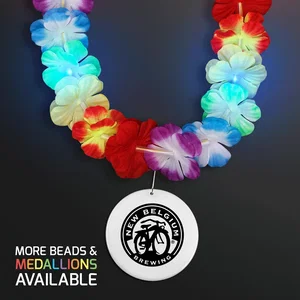 Assorted Light Up Hawaiian Leis with Round Medallion