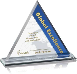 Blue or Gray Accent Starfire Crystal Award