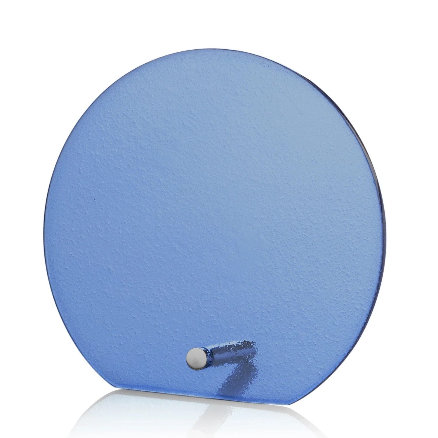 Promotional Frosted Ice-Texture Glass Circle Award With Smooth Imprint Face for safety achievement programs