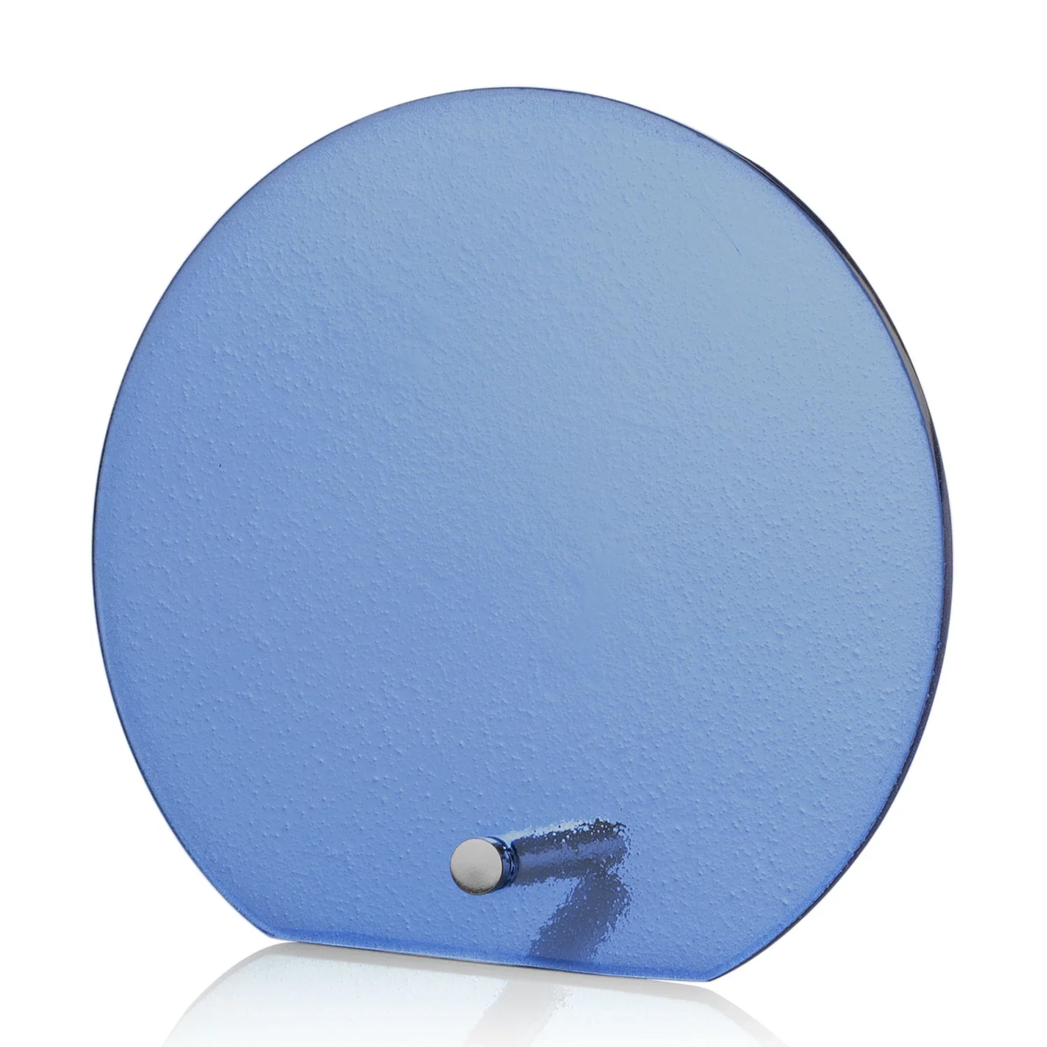 Promotional Frosted Ice-Texture Glass Circle Award With Smooth Imprint Face for volunteer appreciation