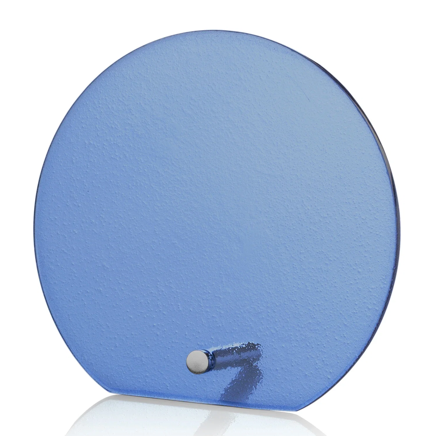 Promotional Frosted Ice-Texture Glass Circle Award With Smooth Imprint Face for dealer and partner awards