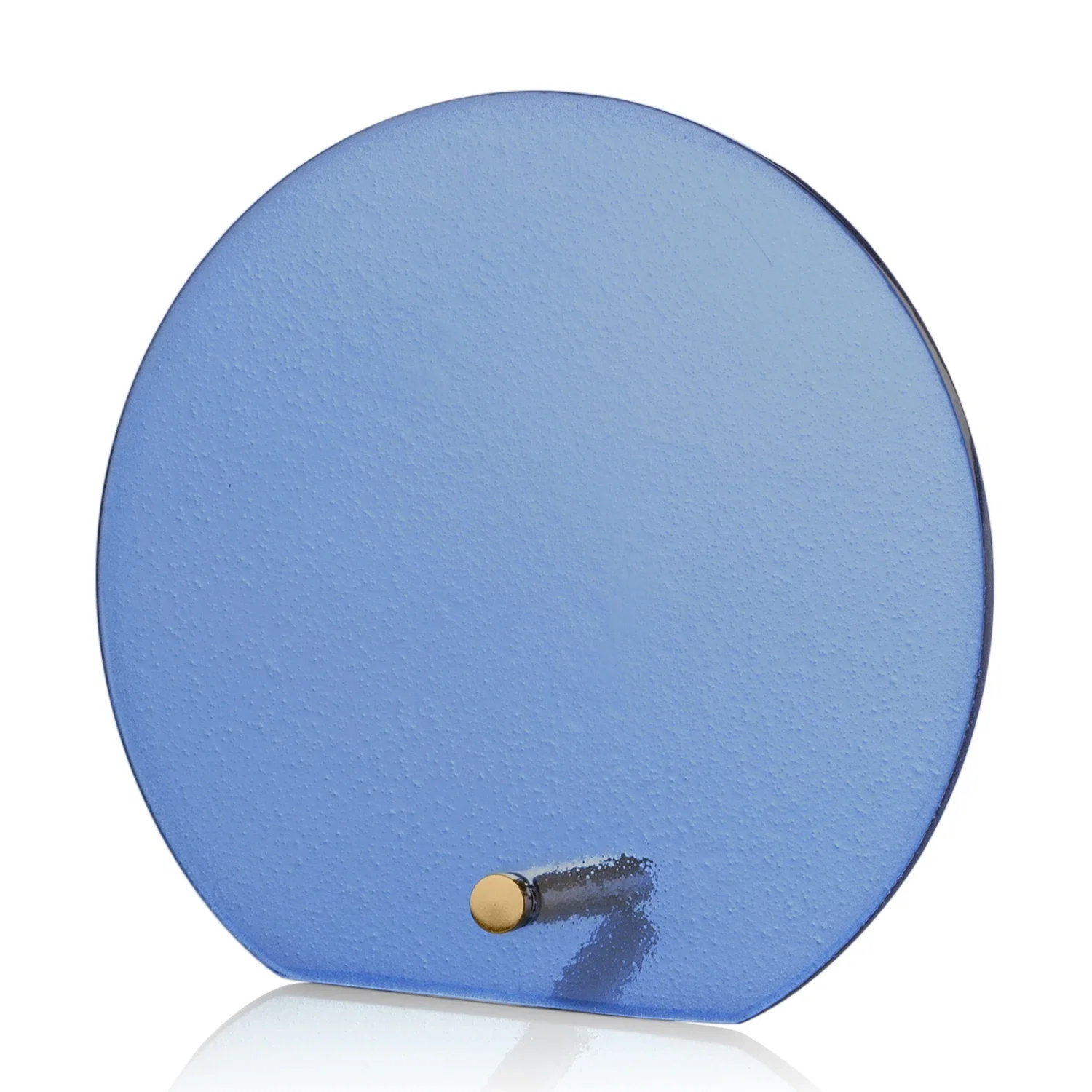 Branded Frosted Ice-Texture Glass Circle Award With Smooth Imprint Face for employee recognition
