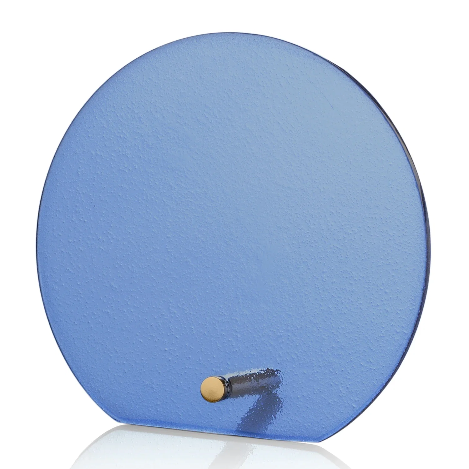 Branded Frosted Ice-Texture Glass Circle Award With Smooth Imprint Face for corporate award ceremonies