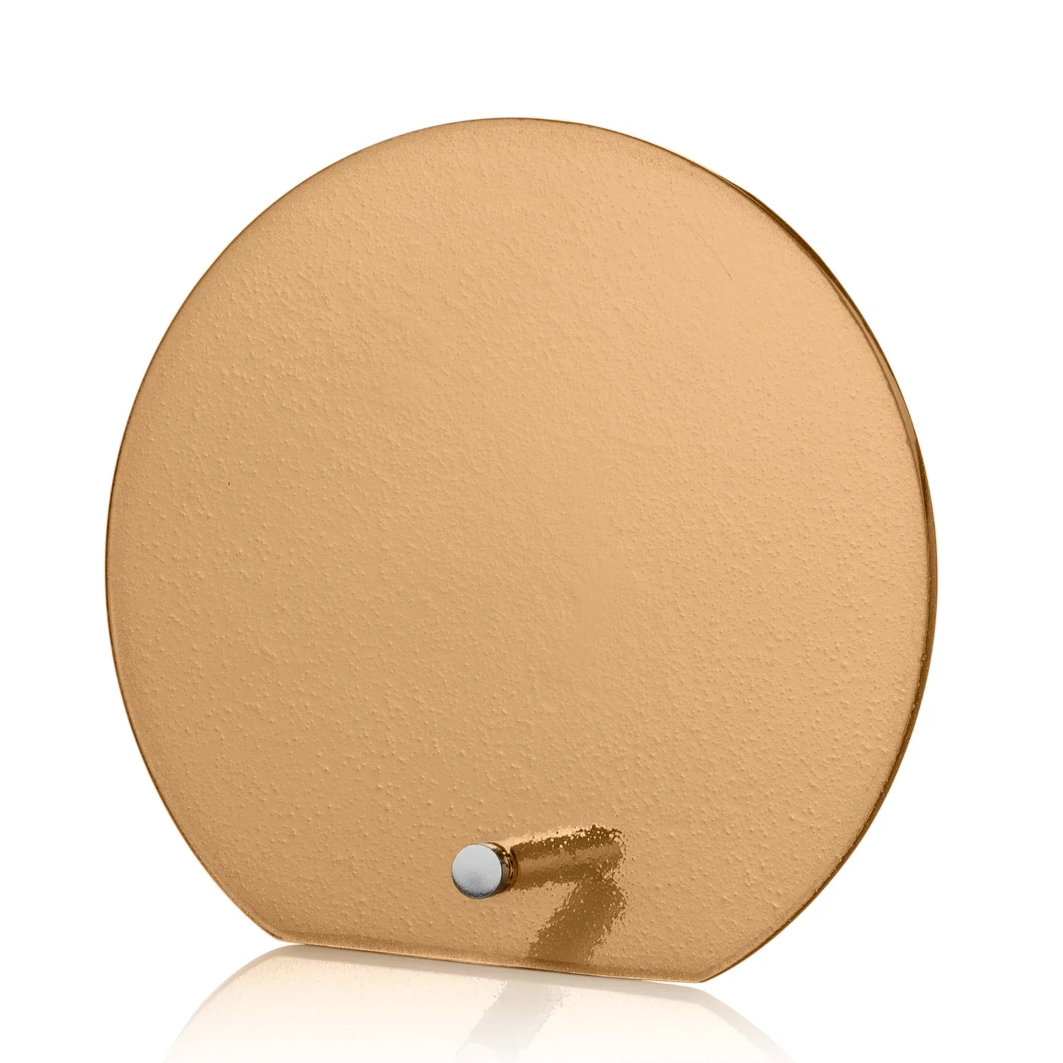 Branded Frosted Ice-Texture Glass Circle Award With Smooth Imprint Face for team milestone celebrations