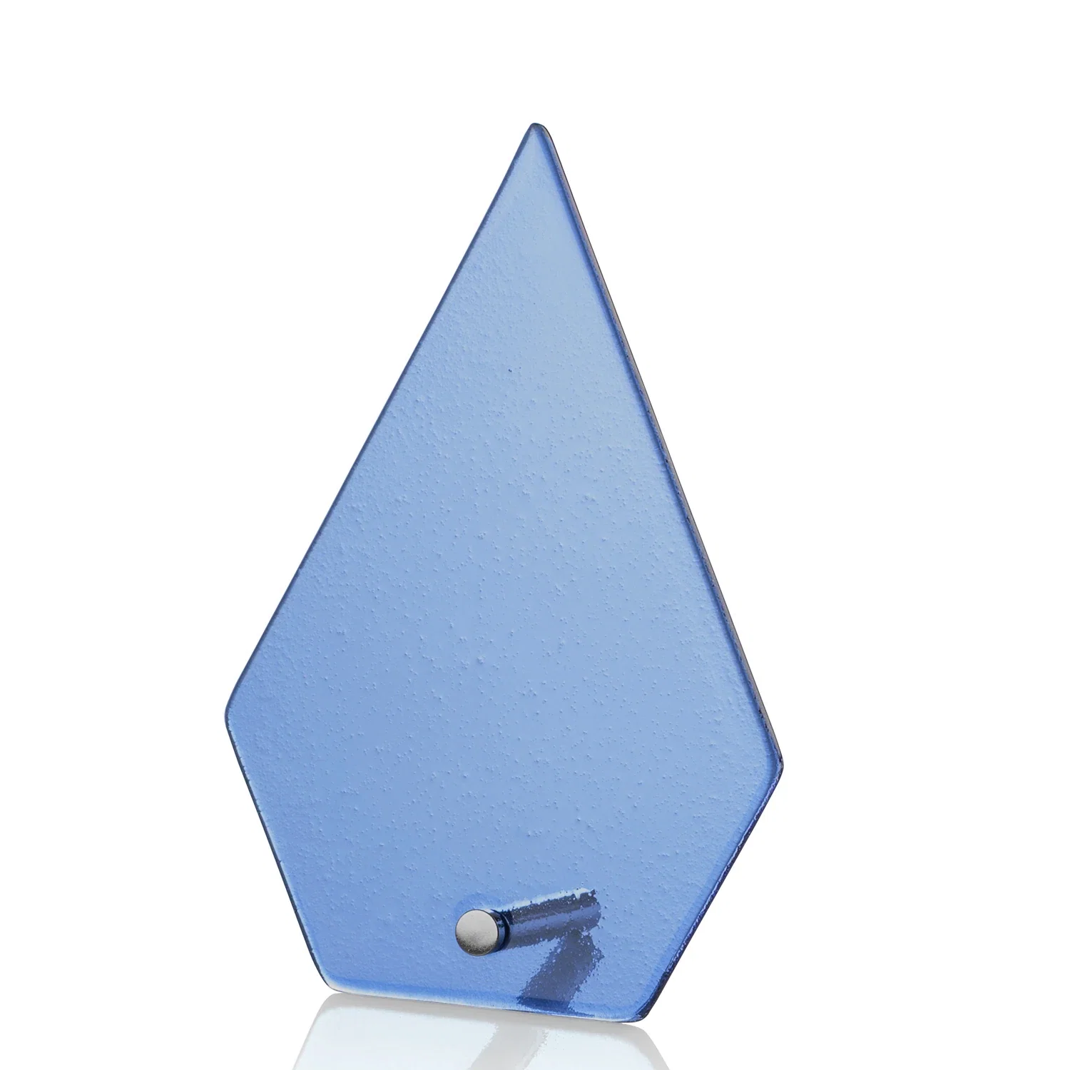 Promotional Frosted Ice-Texture Glass Diamond Award With Chrome Pin for volunteer appreciation